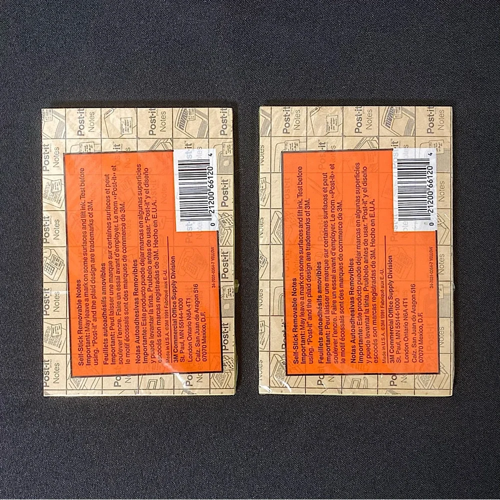 ⭐️ Post-it Notes 2 Pack 100 Sheets Each 4” x 6” inches